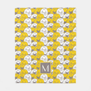 Mr. Happy Lichtmuster Monogramm Fleecedecke