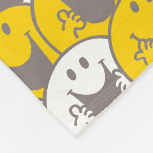 Mr. Happy | Lichtmuster | Monogramm Fleecedecke (Ecke)