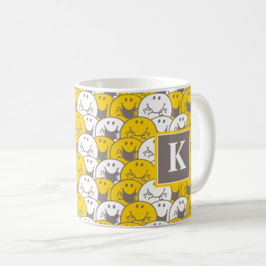 Mr. Happy | Lichtmuster | Monogramm Kaffeetasse (VorderseiteRechts)