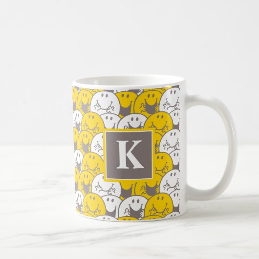 Mr. Happy | Lichtmuster | Monogramm Kaffeetasse (Rechts)