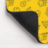 Mr Happy & Little Miss Sunshine | Gelbes Muster Mousepad (Ecke)