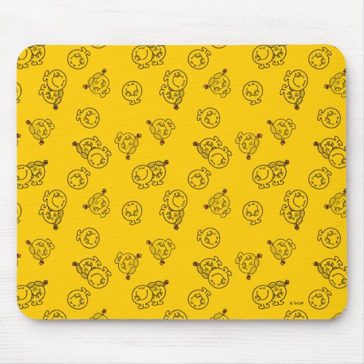 Mr Happy & Little Miss Sunshine | Gelbes Muster Mousepad (Vorne)