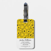Mr. Happy | Lot Gelblächenmuster Gepäckanhänger (Rückseite vertikal)