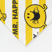 Mr. Happy | Muster der gelben Streifen | Monogramm Fleecedecke (Ecke)
