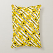 Mr. Happy | Muster für gelbe Streifen Dekokissen (Vorderseite(Vertikal))