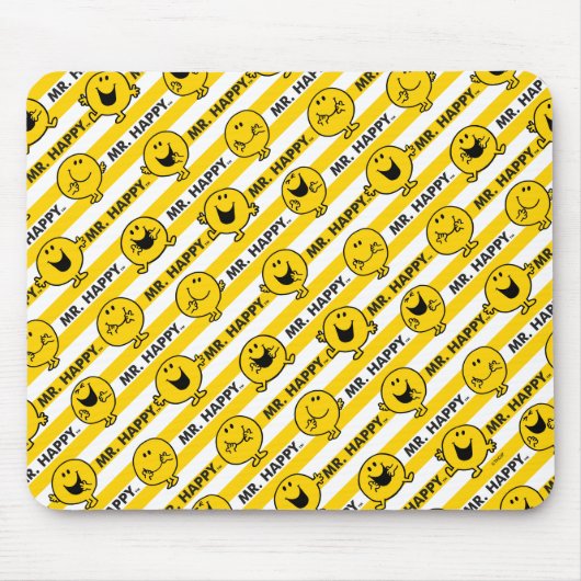 Mr. Happy | Muster für gelbe Streifen Mousepad (Vorne)
