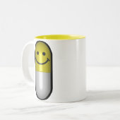 Mr.Happy Pille Zweifarbige Tasse (Vorderseite Links)