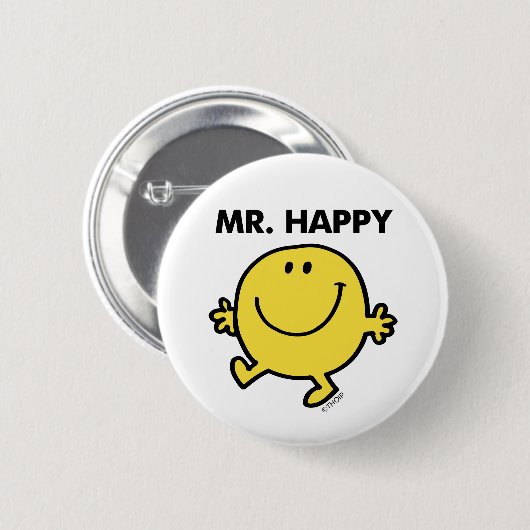 Mr. Happy | Tanzen und Lächeln Button (Vorne & Hinten)