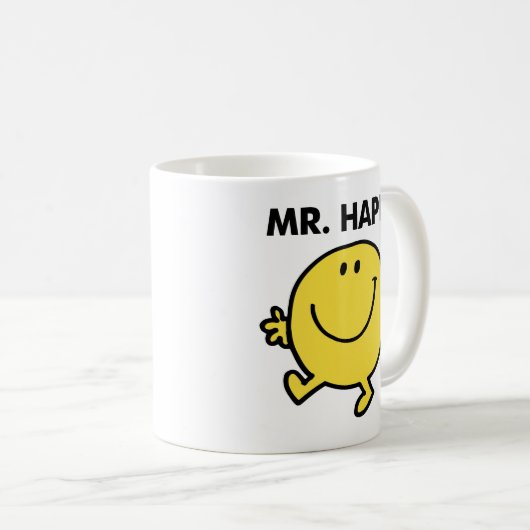 Mr. Happy | Tanzen und Lächeln Kaffeetasse (VorderseiteRechts)