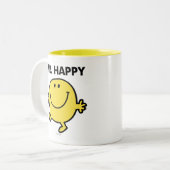Mr. Happy | Tanzen und Lächeln Zweifarbige Tasse (Vorderseite Links)
