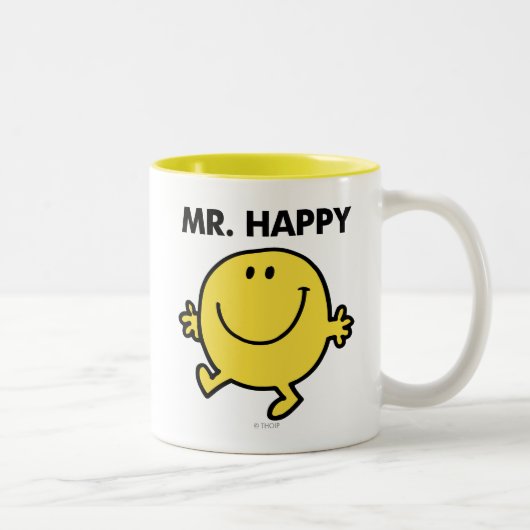Mr. Happy | Tanzen und Lächeln Zweifarbige Tasse (Rechts)