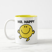 Mr. Happy | Tanzen und Lächeln Zweifarbige Tasse (Links)