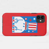 Mr. Happy with Patriotic Hat Case-Mate iPhone Hülle (Rückseite (Horizontal))