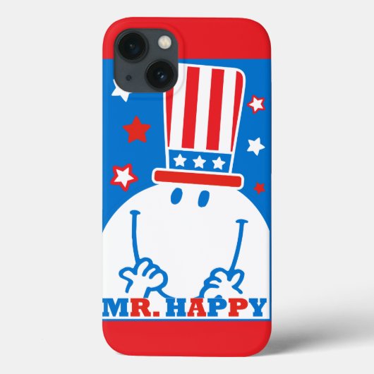 Mr. Happy with Patriotic Hat Case-Mate iPhone Hülle (Rückseite)