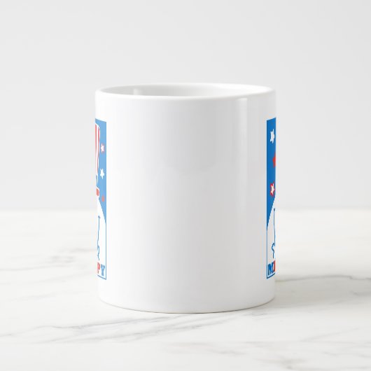 Mr. Happy with Patriotic Hat Jumbo-Tasse (Vorderseite)