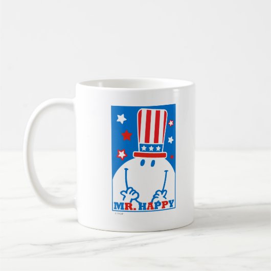 Mr. Happy with Patriotic Hat Kaffeetasse (Links)