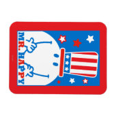 Mr. Happy with Patriotic Hat Magnet (Horizontal)