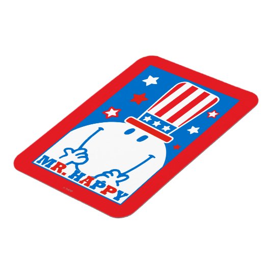 Mr. Happy with Patriotic Hat Magnet (Linke Seite)