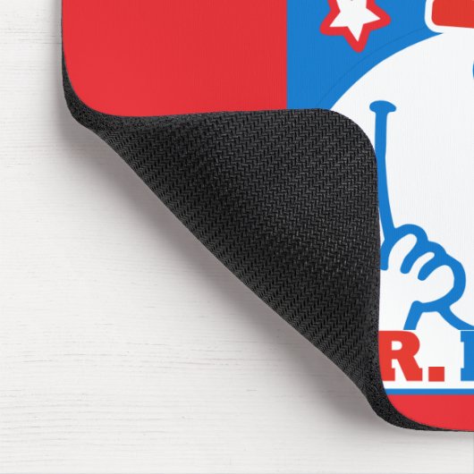 Mr. Happy with Patriotic Hat Mousepad (Ecke)