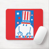 Mr. Happy with Patriotic Hat Mousepad (Mit Mouse)