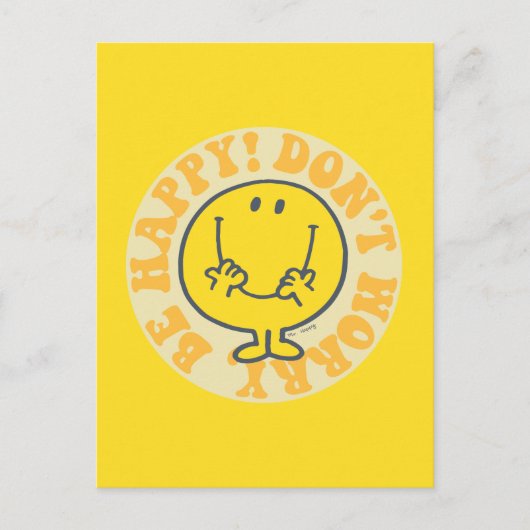 Mr. Happy's glückliches Motto Postkarte (Vorderseite)