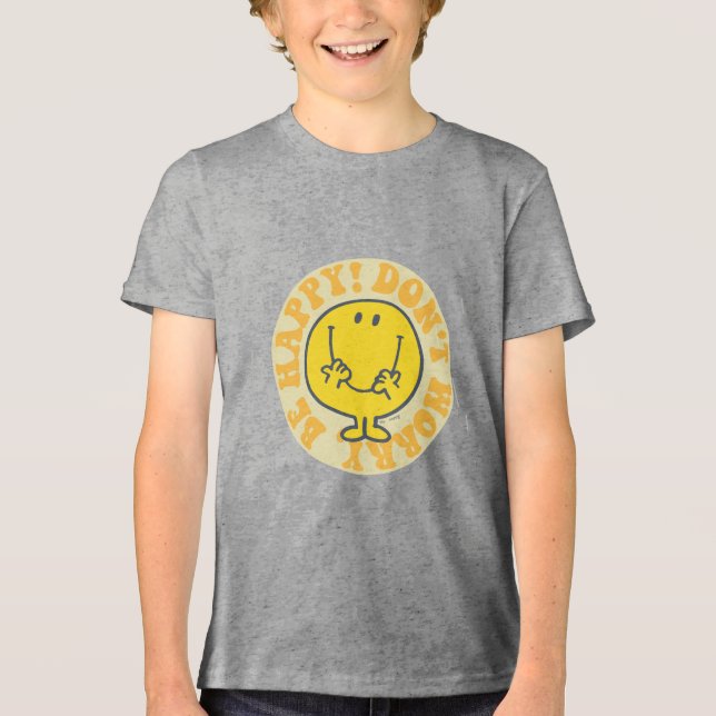 Mr. Happy's Happy Motto Tri-Blend Shirt (Vorderseite)