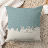 Mr. Heart Script Seafoam Green Wedding Pillow Kissen (Decke)