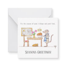 Mr Hiddle Cooks Turkey Season Greetings Card