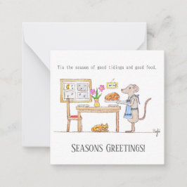 Mr Hiddle Cooks Turkey Season Greetings Card Mitteilungskarte