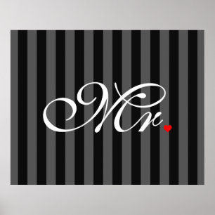 Mr. Husband Groom His Hers Newly Weds Poster