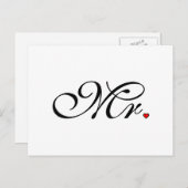 Mr. Husband Groom Ihre neuen Wünsche Postkarte (Vorne/Hinten)