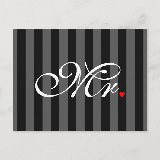 Mr. Husband Groom Seine neuen Wünsche Postkarte (Vorderseite)