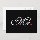 Mr. Husband Groom Seine neuen Wünsche Postkarte (Vorne/Hinten)