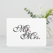 Mr. Husband und Mrs. Husband Ehefrau Seine neuen W Einladung (Stehend Vorderseite)