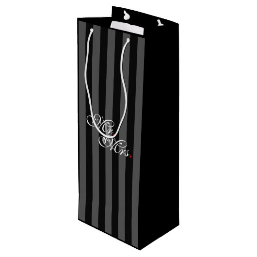 Mr. Husband und Mrs. Husband Ehefrau Seine neuen W Geschenktüte Für Weinflaschen (Rückseite Schrägansicht)