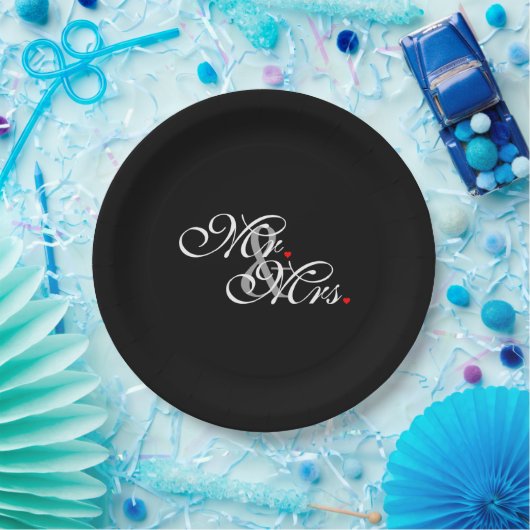 Mr. Husband und Mrs. Husband Ehefrau Seine neuen W Pappteller (Party)