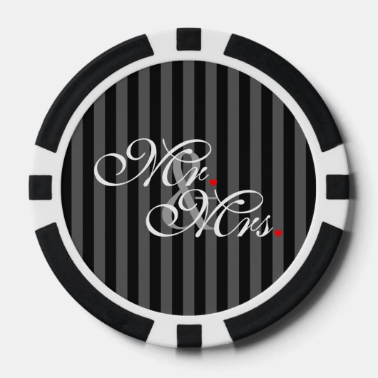 Mr. Husband und Mrs. Husband Ehefrau Seine neuen W Pokerchips (Vorderseite)