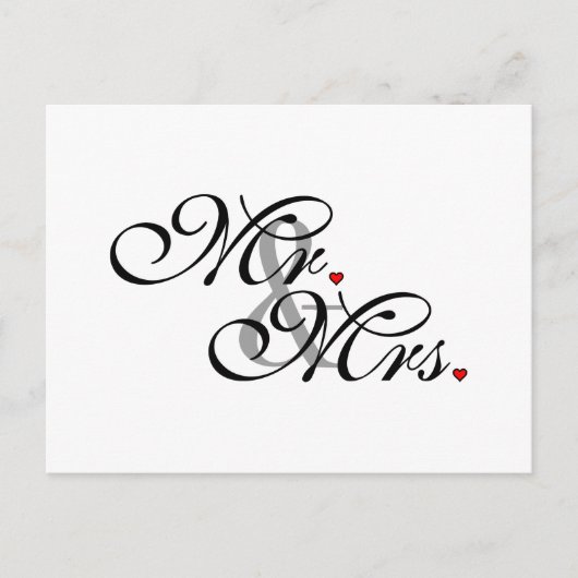 Mr. Husband und Mrs. Husband Ehefrau Seine neuen W Postkarte (Vorderseite)