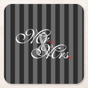 Mr. Husband und Mrs. Husband Ehefrau Seine neuen W Rechteckiger Pappuntersetzer