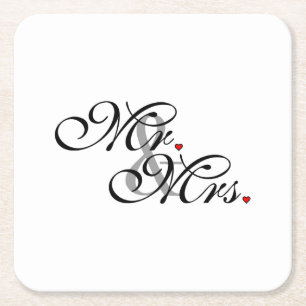 Mr. Husband und Mrs. Husband Ehefrau Seine neuen W Rechteckiger Pappuntersetzer