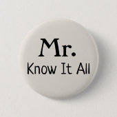 Mr. Know It All Name Plate Button (Vorderseite)