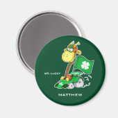 Mr. Lucky. Funny Giraffe St.Patrick's Day Custom Magnet (Vorderseite/Rückseite)