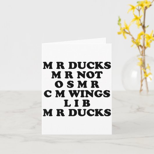 Mr M R Ducks T, Funny Duck Lover, Waterfowl Quote  Karte (Gelbe Blume)