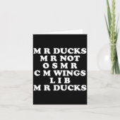 Mr M R Ducks T, Funny Duck Lover, Waterfowl Quote Karte (Vorderseite)