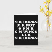 Mr M R Ducks T, Funny Duck Lover, Waterfowl Quote Karte (Gelbe Blume)