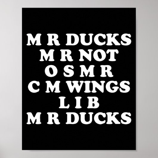 Mr M R Ducks T, Funny Duck Lover, Waterfowl Quote Poster (Vorne)