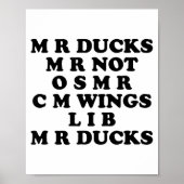 Mr M R Ducks T, Funny Duck Lover, Waterfowl Quote Poster (Vorne)