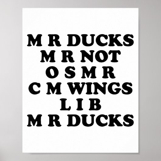 Mr M R Ducks T, Funny Duck Lover, Waterfowl Quote Poster (Vorne)