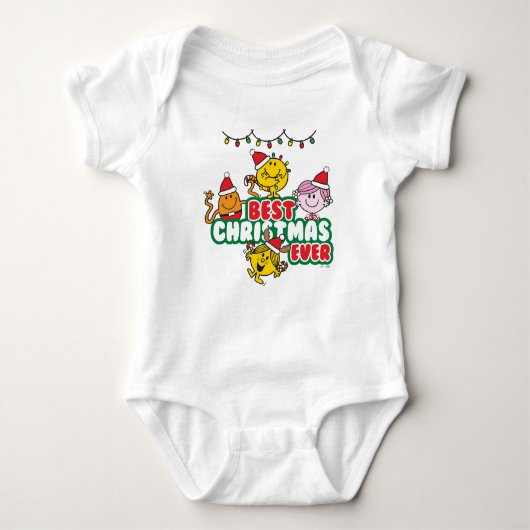 Mr Men Little Miss Best Christmas Ever Baby Strampler (Vorderseite)