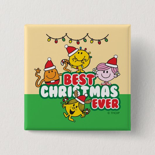 Mr Men Little Miss Best Christmas Ever Button (Vorderseite)